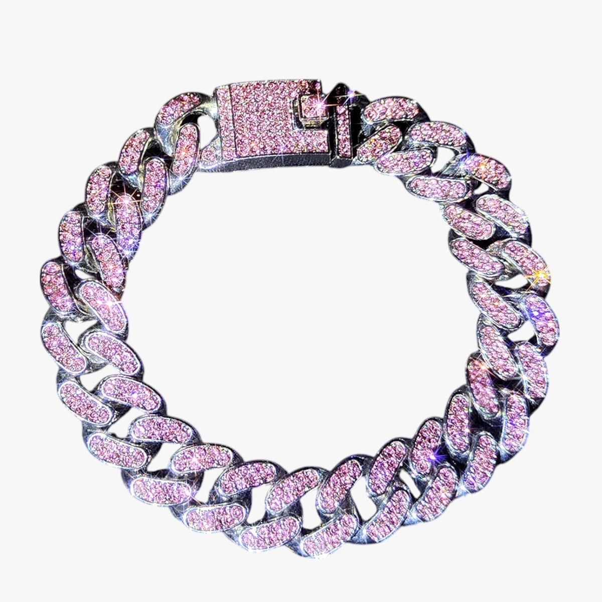 Crystal Tennis Bracelet with Heart Charm Detail