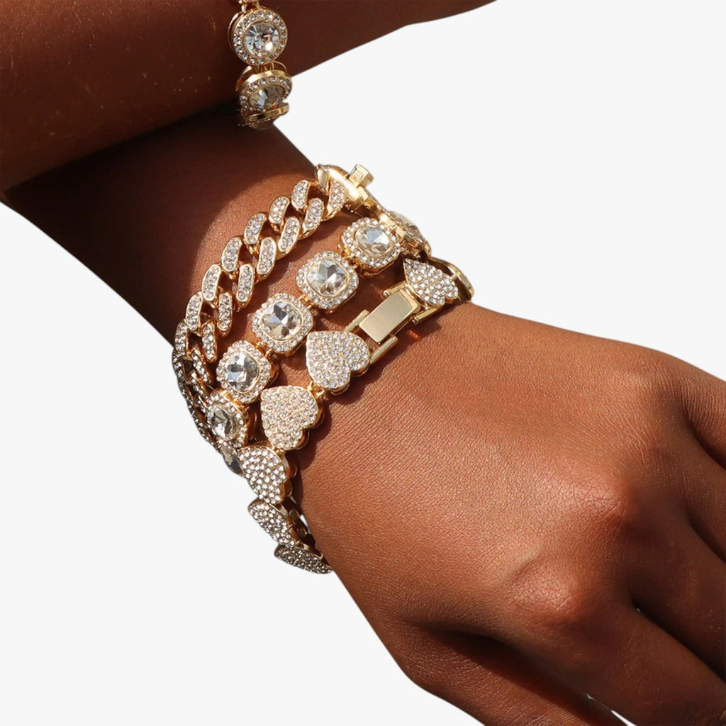 Tennisarmband i kristall med hjärtcharm