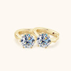 Six-Claw Zirconia Stud Earrings with Classic Setting