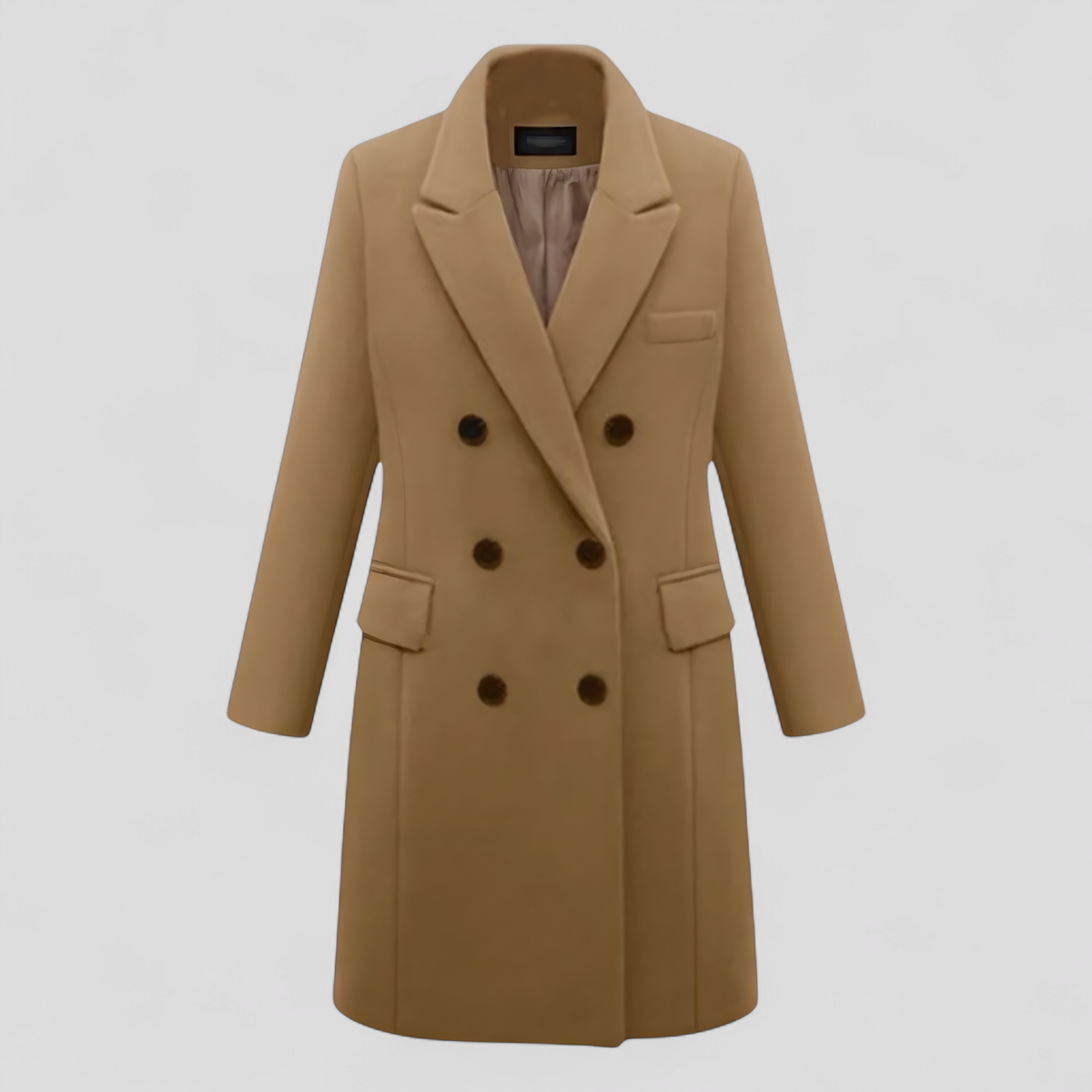 Abrigo de lana cruzado para otoño e invierno