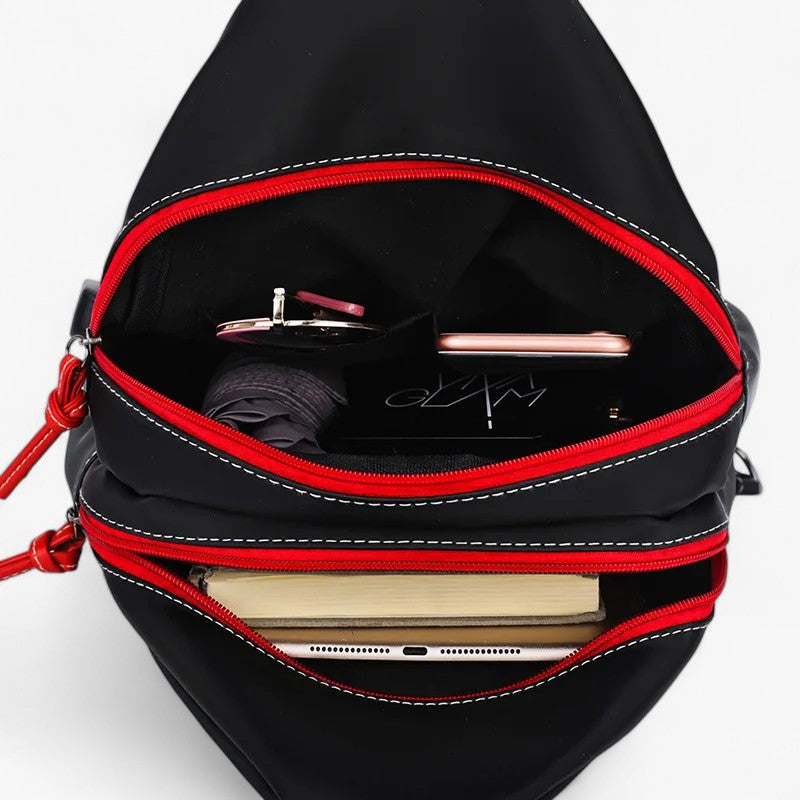 Water-Resistant Nylon Backpack with Padded Straps