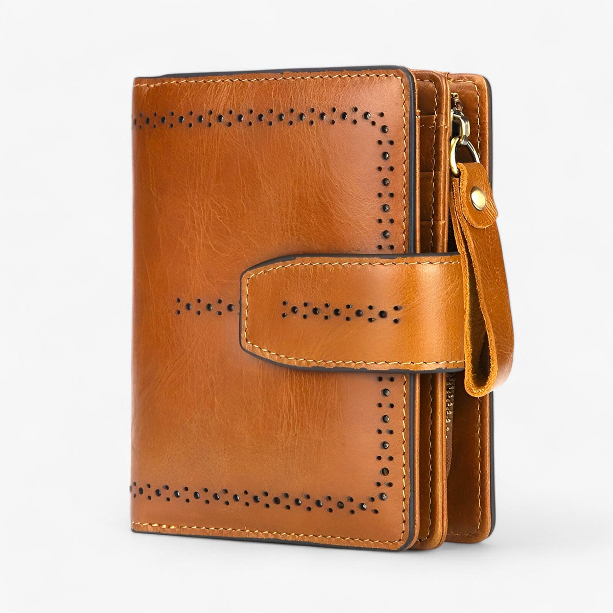 RFID-Blocking Compact Faux Leather Wallet with ID Window