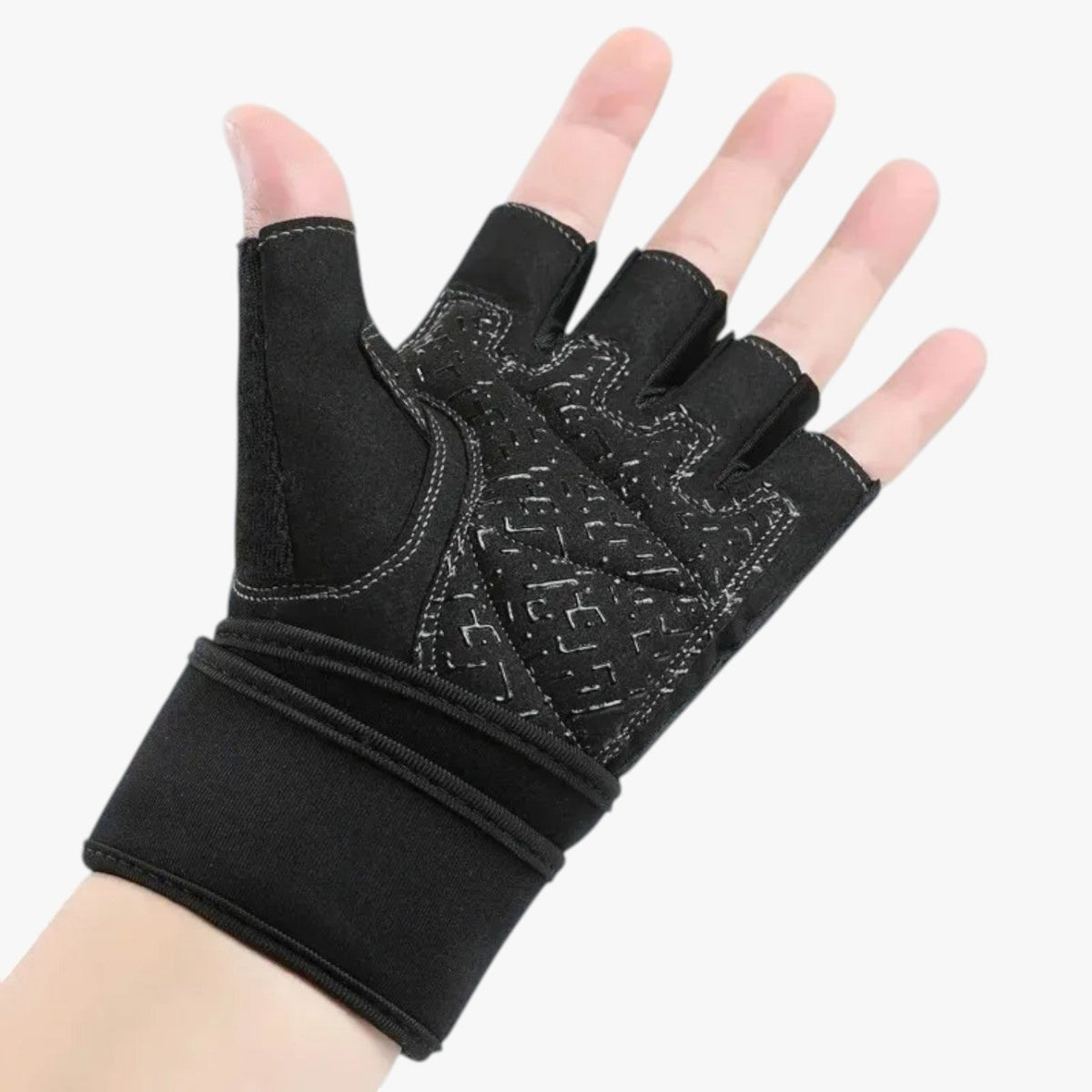 Half-Finger Fitness Gloves with Wrist Support Strap