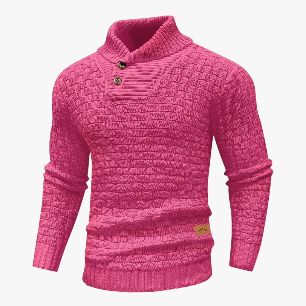 Ribbed Crewneck Knit Jumper for Men in Soft Yarn