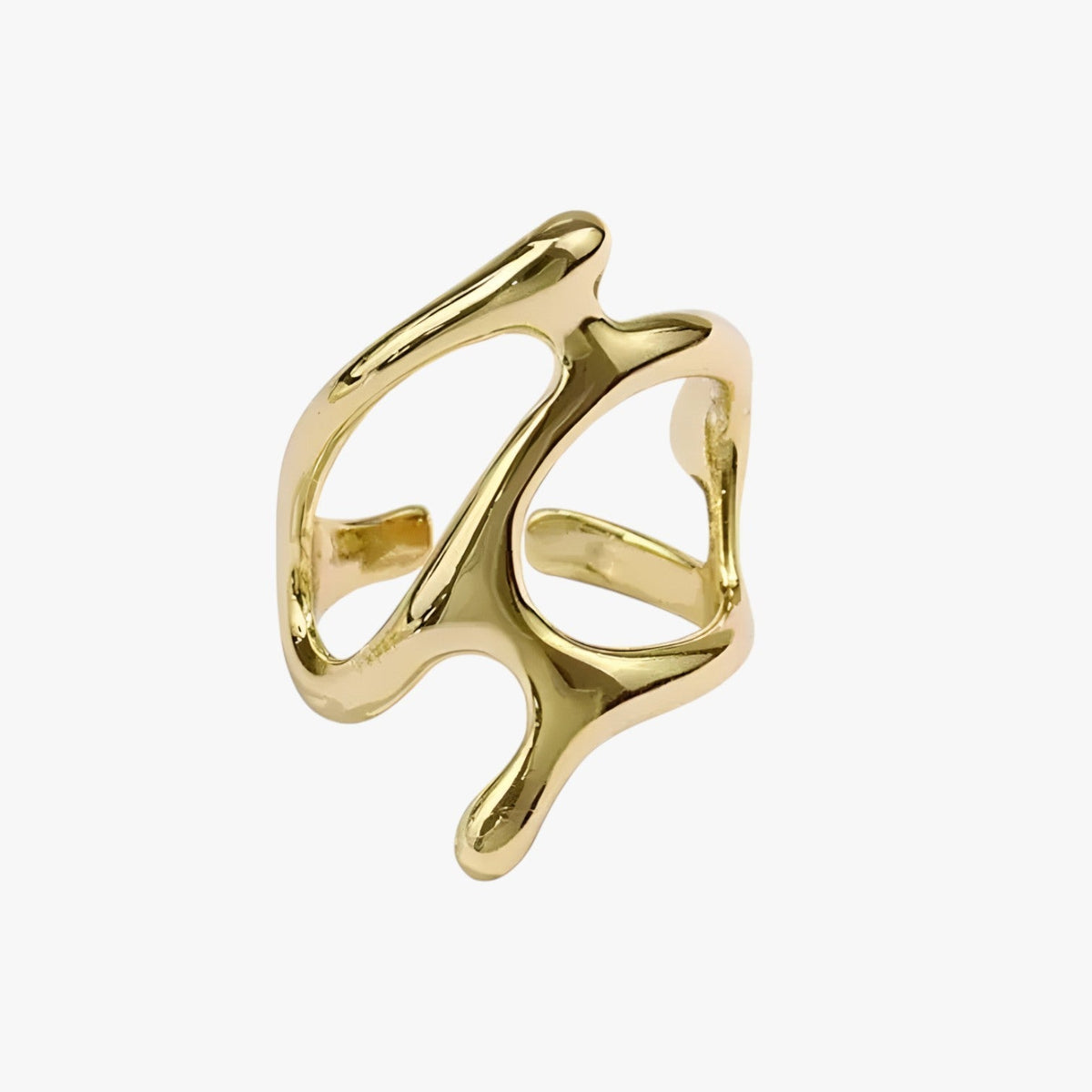 Adjustable Vintage-Style Silver Ring with Open Branch Design
