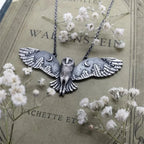 Vintage-Style Owl and Moon Pendant Necklace with Night Sky Charm