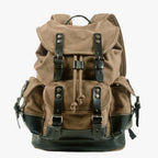 Canvas and Faux Leather Hiking Backpack with Padded Straps
