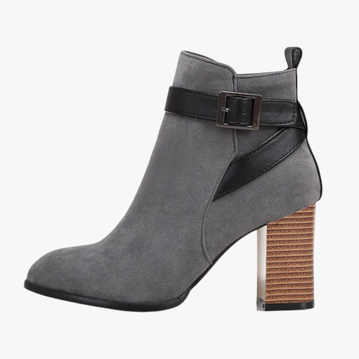 Botas altas con hebilla y cremallera lateral para otoño e invierno