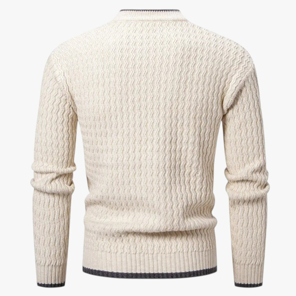 Slim-Fit Knitted V-Neck Jumper for Men, All Season