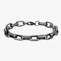 Pulsera de hombre de eslabones de acero inoxidable en negro y dorado