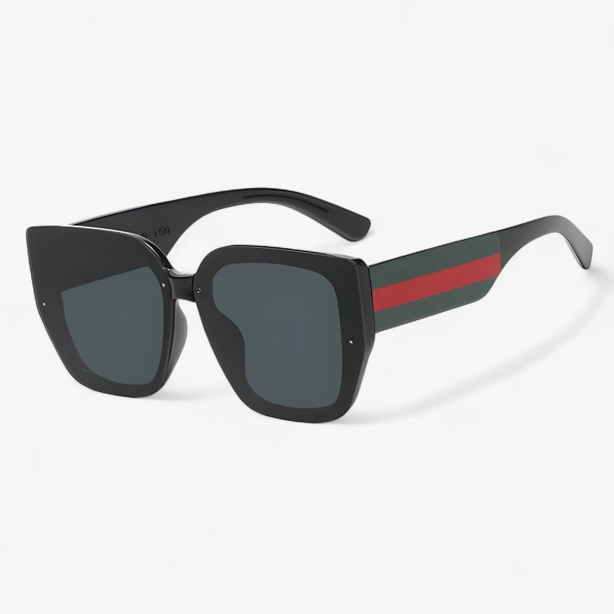 Polygonformade retrosolglasögon med flerfärgade glas