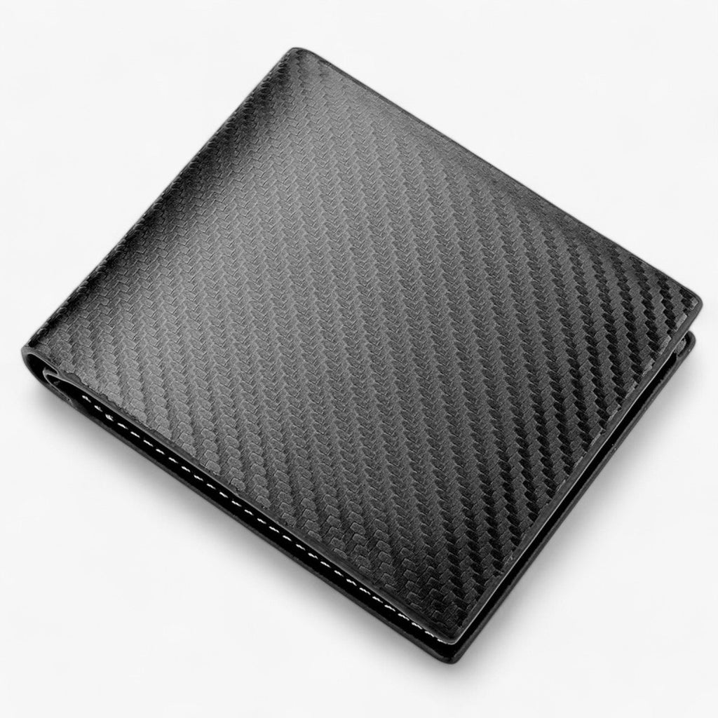 Slim Carbon Fibre Wallet with Zip Pocket and Card Slots