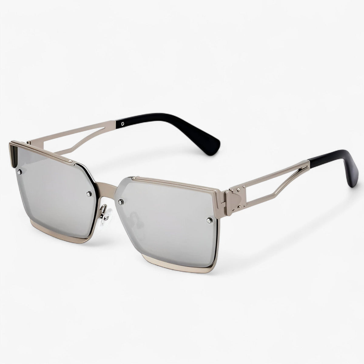 Square Metal Frame Sunglasses with a Vintage Punk Edge