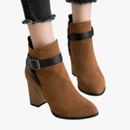 Botas altas con hebilla y cremallera lateral para otoño e invierno