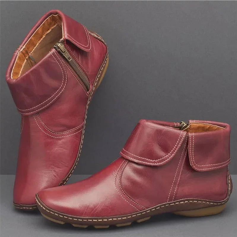 Ankle Boots with Chic Cut and Zip Options