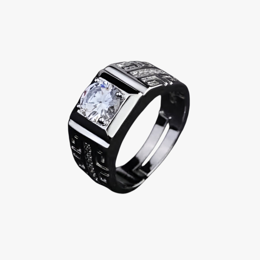 Statement Ring with Sparkling Crystals and Open Design