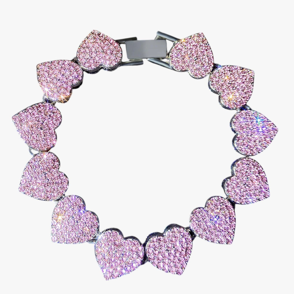 Tennisarmband i kristall med hjärtcharm