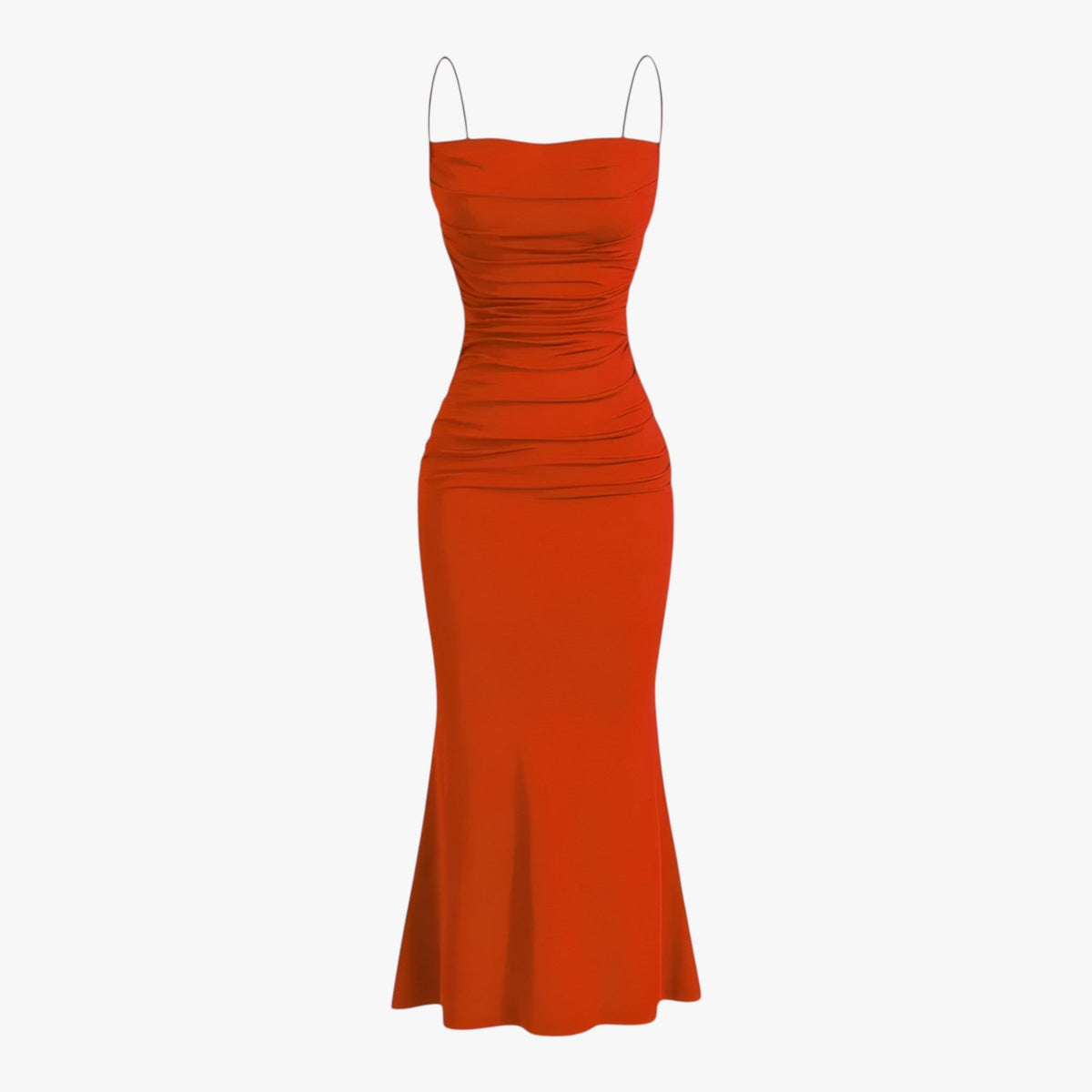 Vestido largo fluido con cuello de pico para la noche o el verano