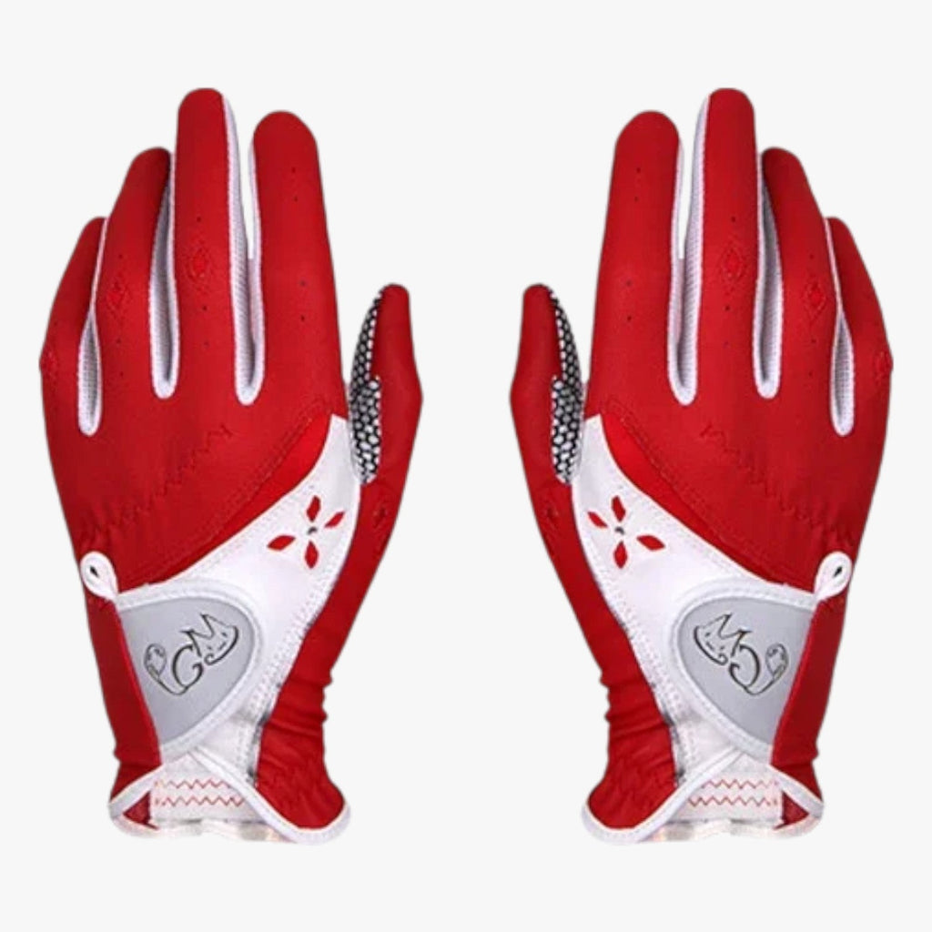 Guantes de golf antideslizantes de piel sintética PU con paneles de malla transpirable