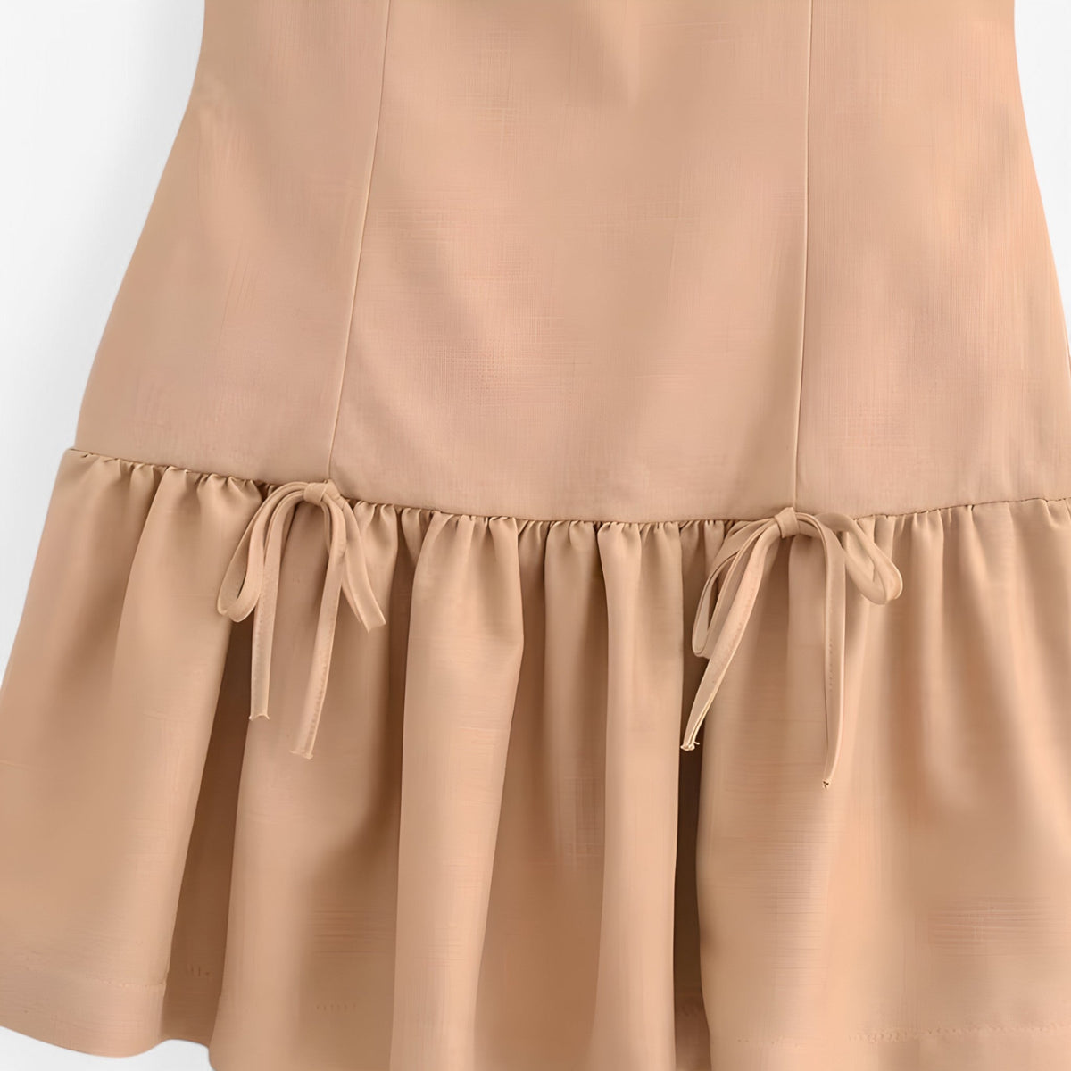 Ruffled Mini Dress with Bow Detail for Evening Occasions