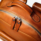 Premium Faux Leather Backpack with 16-Inch Laptop Compartment