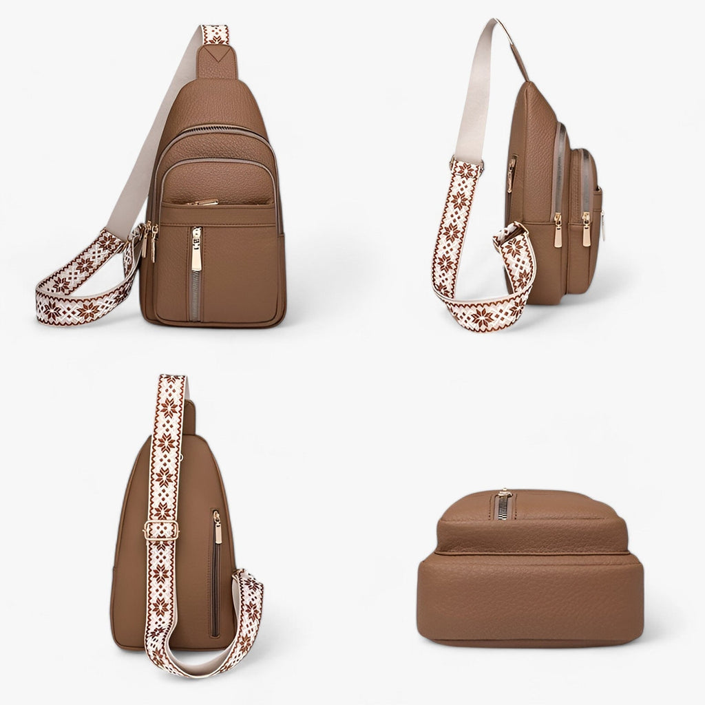 Compact PU Leather Chest Bag with Adjustable Strap
