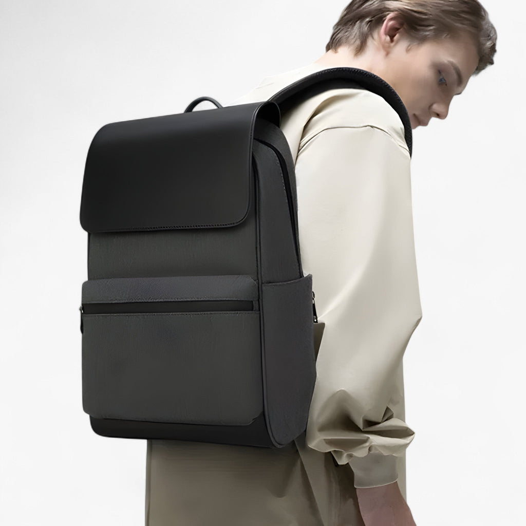 Hard-Shell Backpack with Hidden Zippers and USB Port