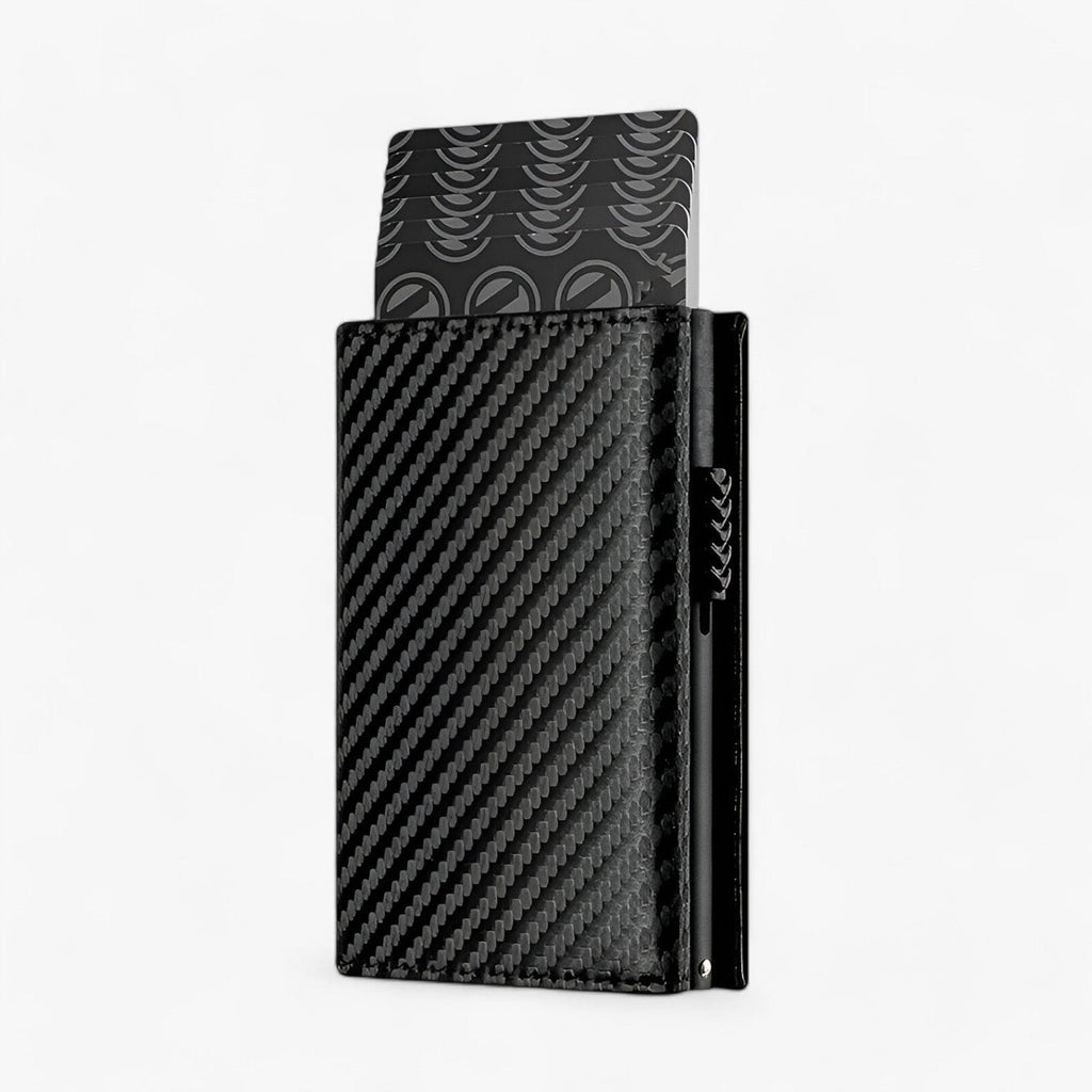 Cartera de piel sintética de dos cuerpos con bloqueo RFID y monedero