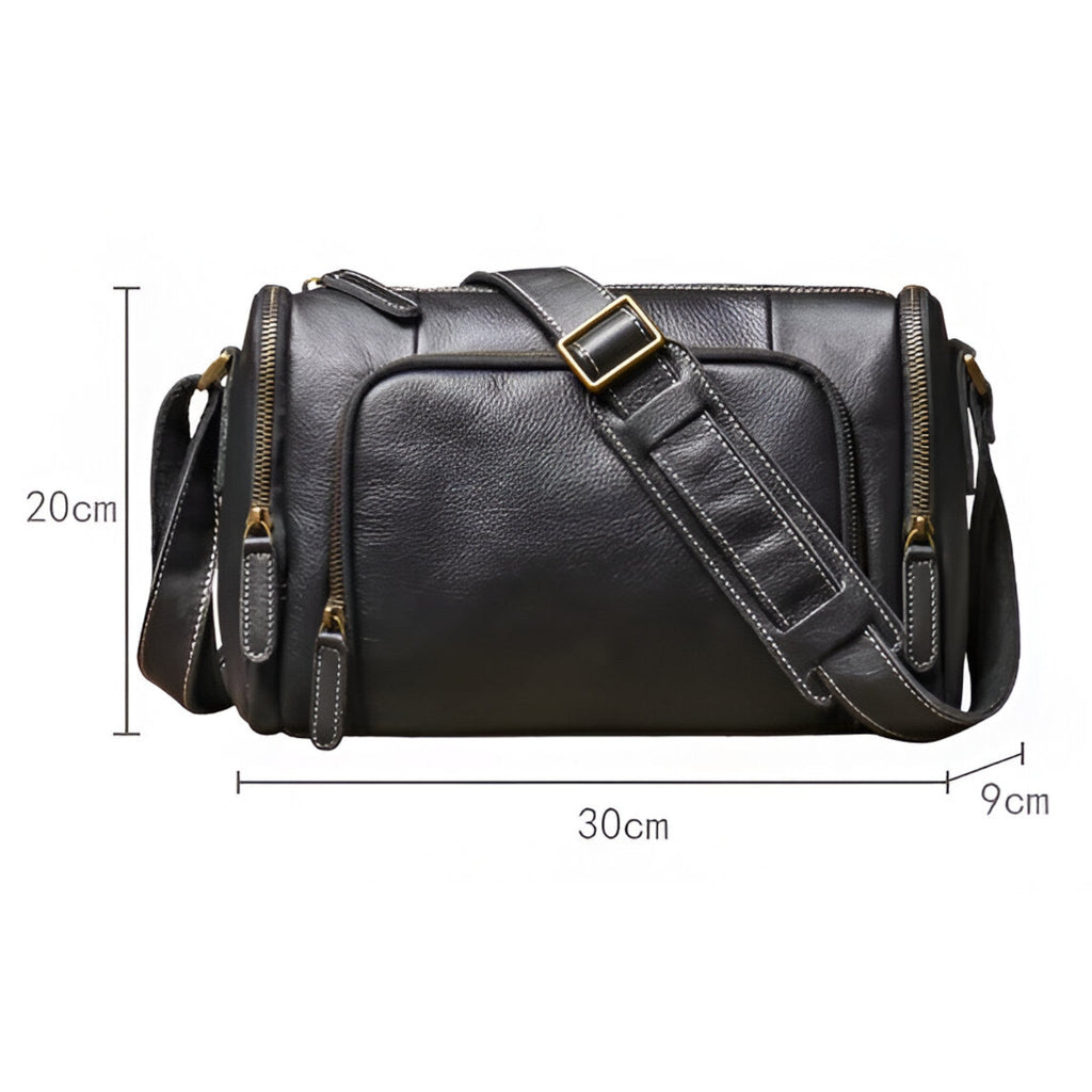 Vintage Structured Shoulder Bag with Multiple Compartments
