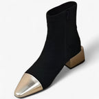 Pointed-Toe Stiletto Ankle Boots with Back Zip