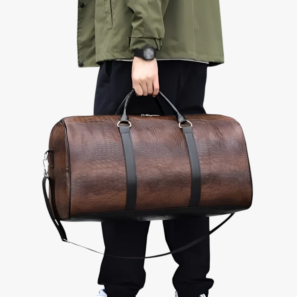 Spacious Faux Leather Travel Bag, Sized for Carry-On Use