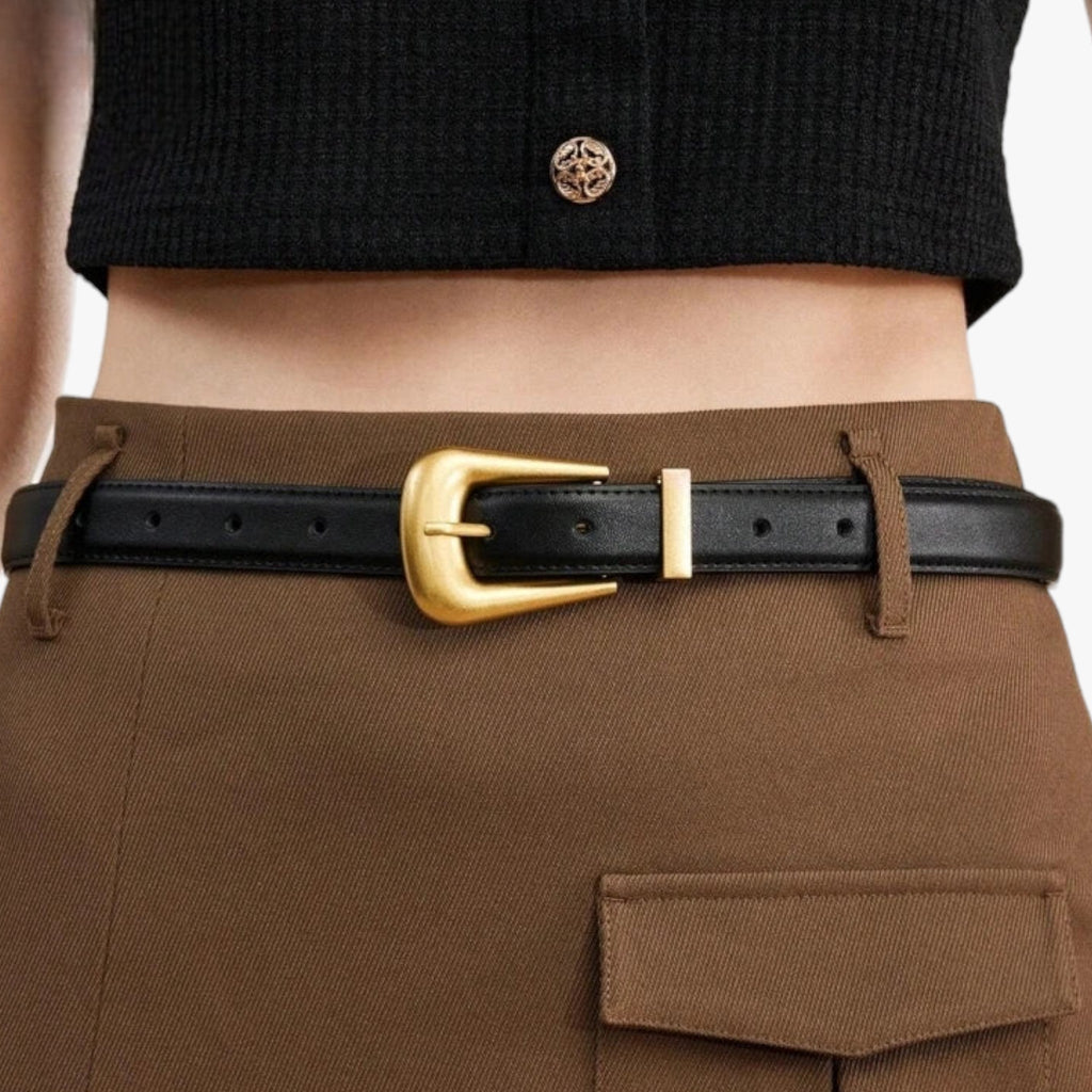 Faux Leather Buckle Belt for Casual and Formal Wear