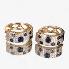 Pendientes de aro con circonitas en tono dorado para bodas y noches especiales