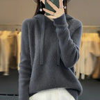 Hooded Sweatshirt with Collar and Soft Warm Feel