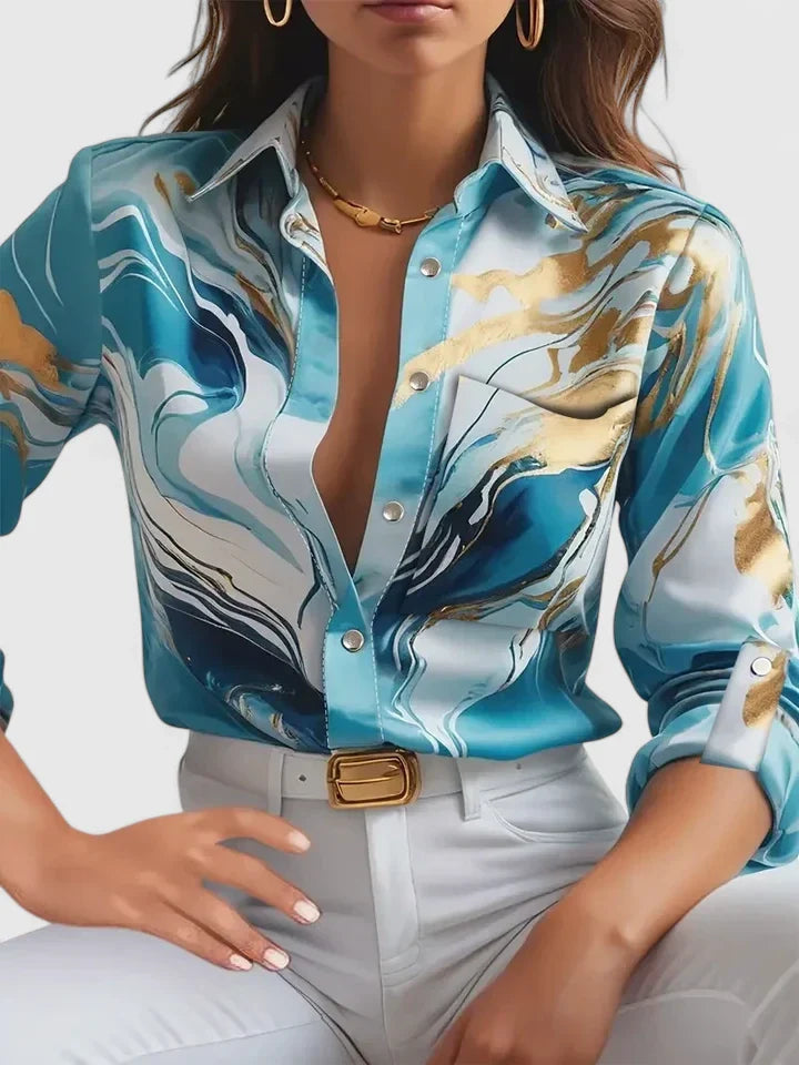 Blusa elegante de diseño limpio y atemporal