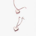 Heart-Shaped Silver-Tone Earrings, Hypoallergenic