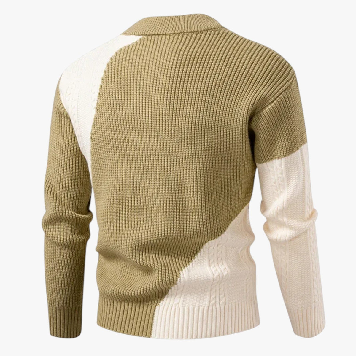 Oversized Colour-Block Knit Sweater for Men