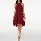 Vestido midi con volantes y silueta fluida y femenina
