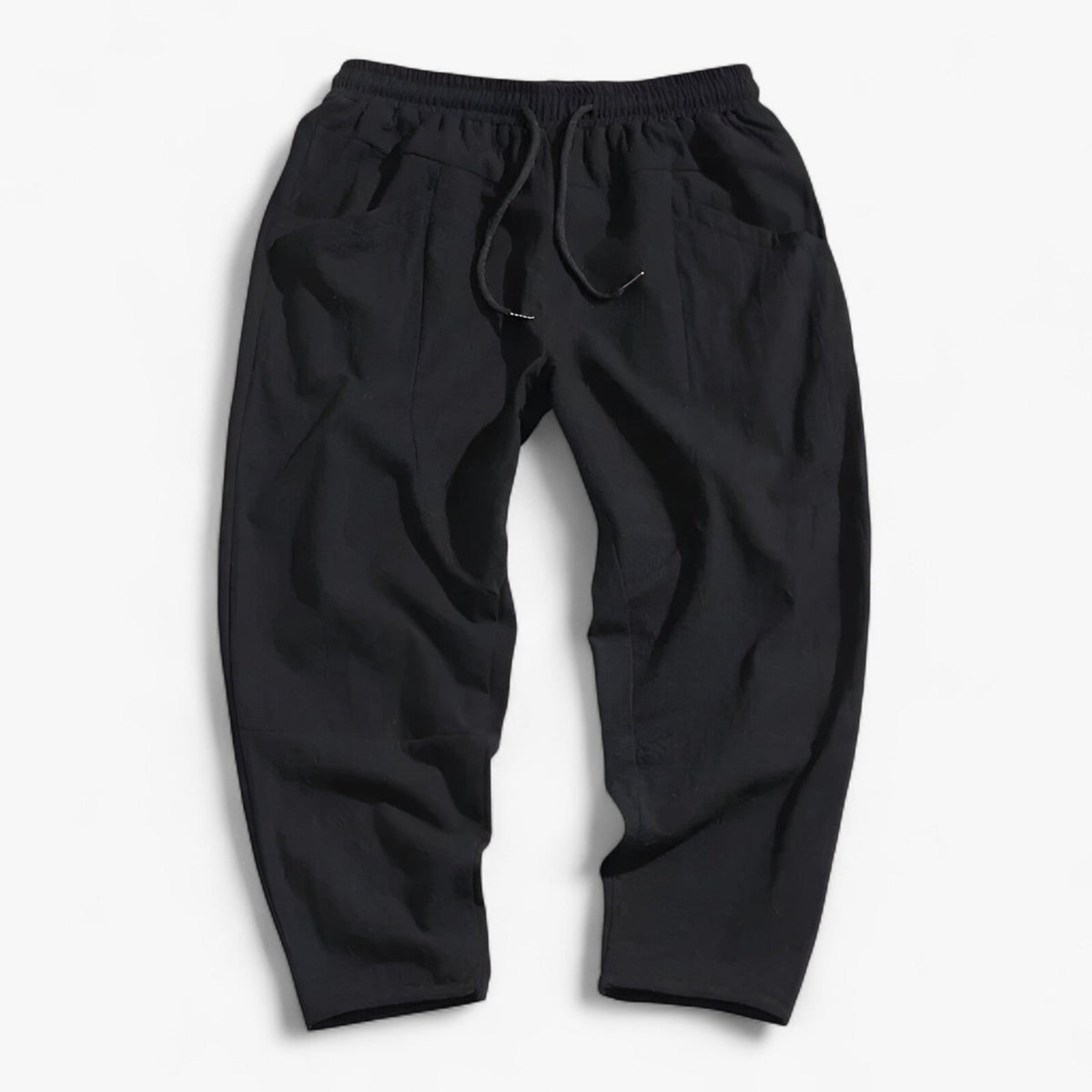 Men's Cotton-Linen Trousers with a Loose, Tapered Fit