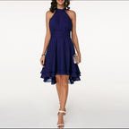 Vestido midi con volantes y silueta fluida y femenina
