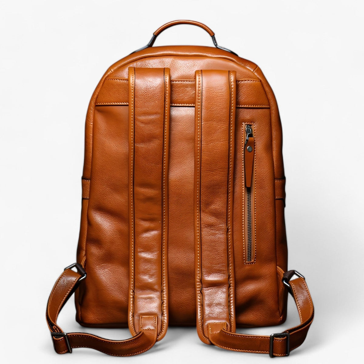 Premium Faux Leather Backpack with 16-Inch Laptop Compartment