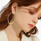 Gold-Coloured Hoop Earrings in Stainless Steel