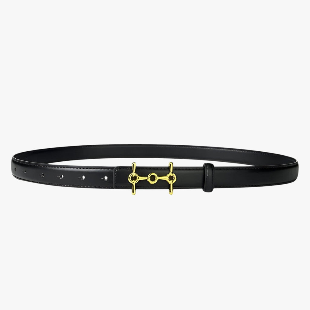 Soft Faux Leather Belt with Adjustable Buckle and Timeless Design