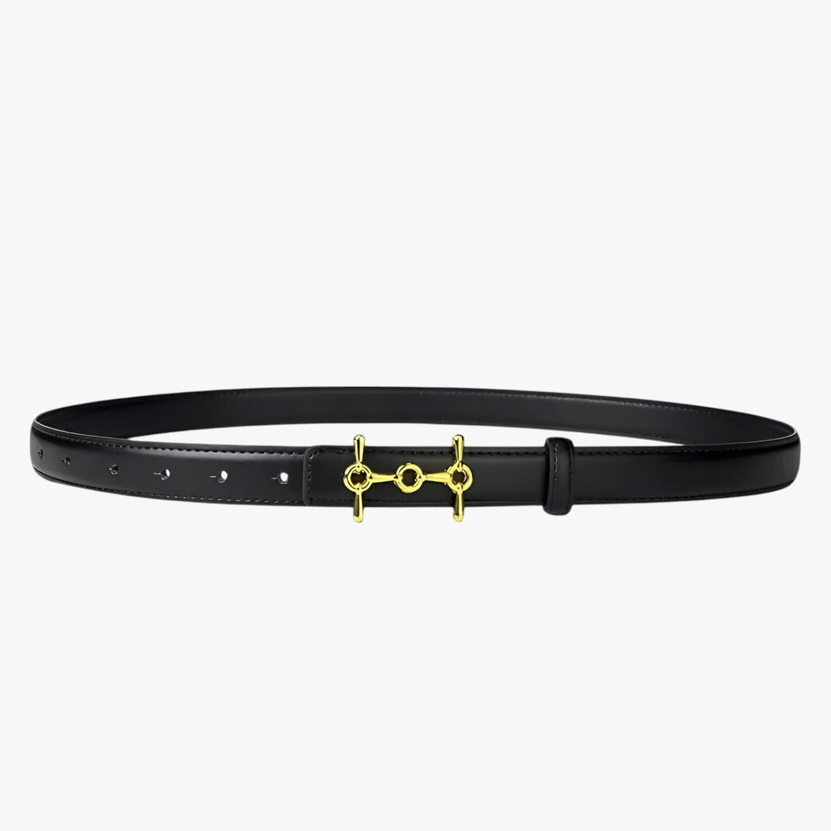 Soft Faux Leather Belt with Adjustable Buckle and Timeless Design