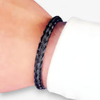 Öppet manschettarmband i polerat rostfritt stål