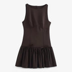 Ruffled Mini Dress with Bow Detail for Evening Occasions