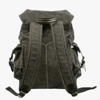 Canvas and Faux Leather Hiking Backpack with Padded Straps