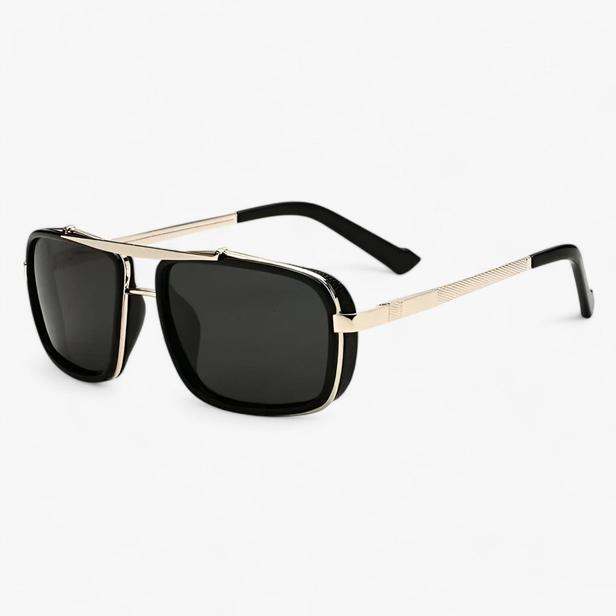 Square-Frame Pilot Sunglasses with a Double Bridge