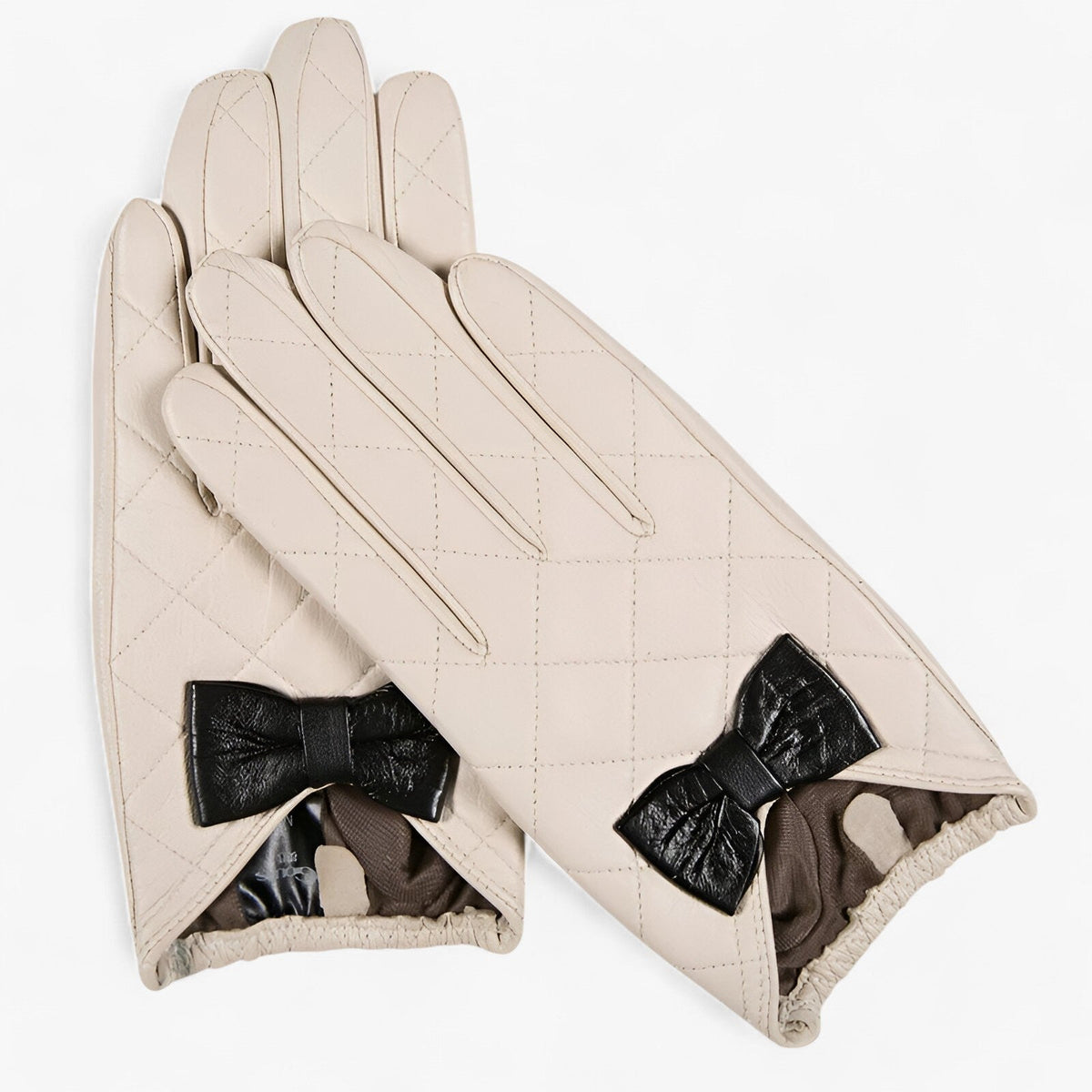 Warm Lined Gloves with Touchscreen Tips and Bow Detail