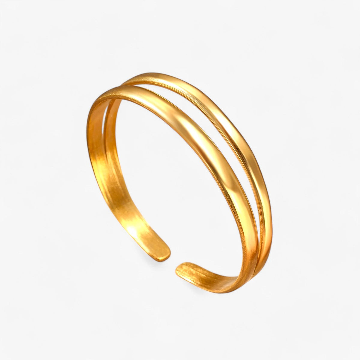 Two-Layer Stainless Steel Bracelet with Adjustable Fit